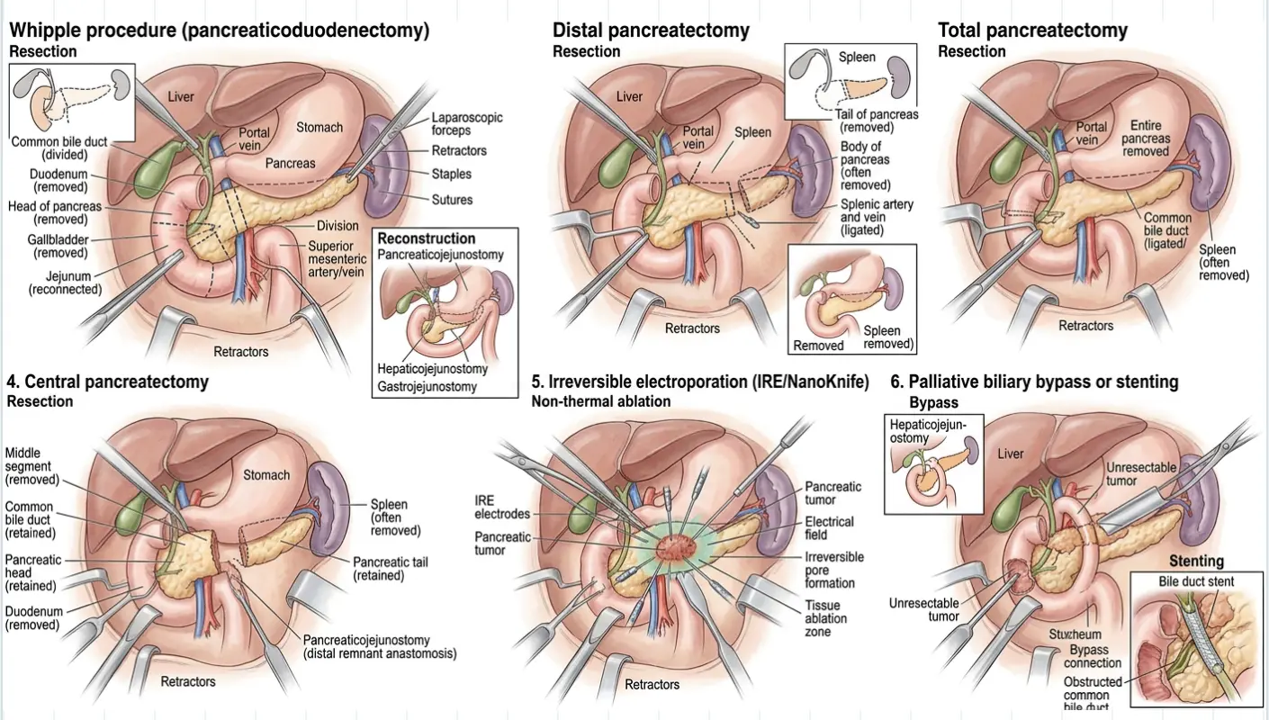 Illustrated surgical procedures for Pancreas cancer